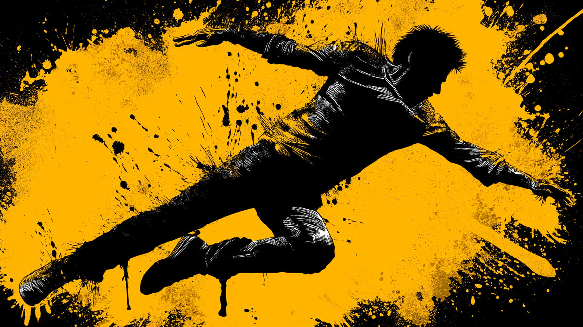 Urban Acrobat Action Silhouette Mural Wallpaper — Splatter Art Mural Wallpaper - room preview 04
