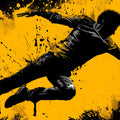 Urban Acrobat Action Silhouette Mural Wallpaper — Splatter Art Mural Wallpaper - room preview 04