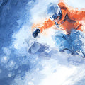 Snowboarder Action Mural Wallpaper — Dynamic Impressionist Art Mural Wallpaper - room preview 04