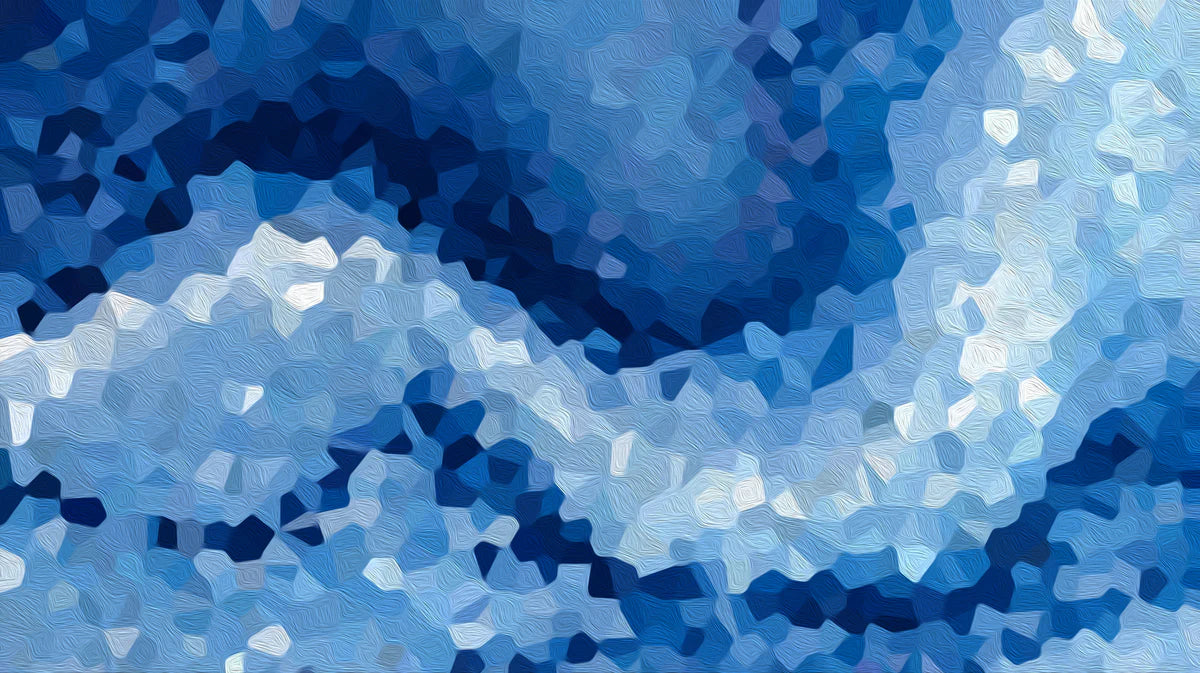 Abstract Blue Mosaic Wave Mural Wallpaper — Fluid Artistic Design Mural Wallpaper - room preview 04
