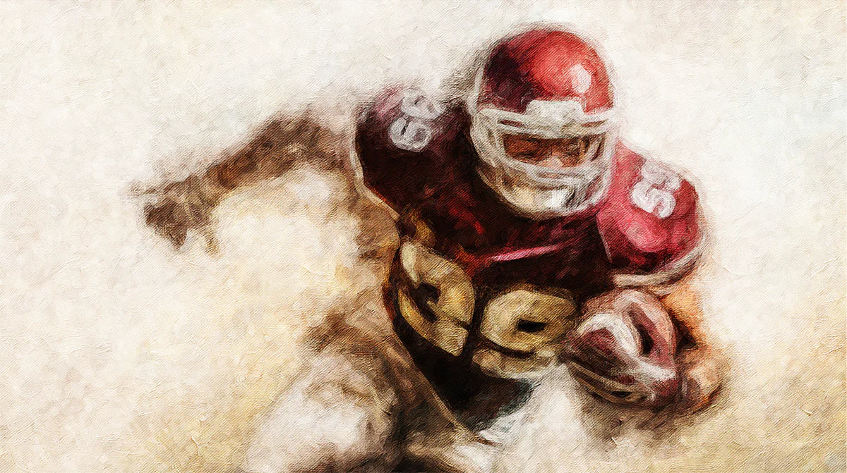 American Football Player Mural Wallpaper — Painterly Sports Art Mural Wallpaper - room preview 04