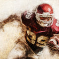 American Football Player Mural Wallpaper — Painterly Sports Art Mural Wallpaper - room preview 04
