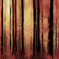 Fiery Autumn Forest Mural Wallpaper — Impressionistic Oil Style Mural Wallpaper - room preview 04