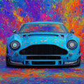 Abstract Sports Car Splatter Mural Wallpaper — Vibrant Pop Art Mural Wallpaper - room preview 04