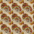 Eastern Dragon Folk Art Mural Wallpaper — Vibrant Mythical Motif Mural Wallpaper - room preview 04