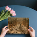 Victorian Winter Square Mural Wallpaper — Warm Golden Holiday Glow Mural Wallpaper - room preview 04