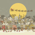 Christmas Town Sketch Mural Wallpaper — Whimsical Storybook Scene Mural Wallpaper - room preview 04