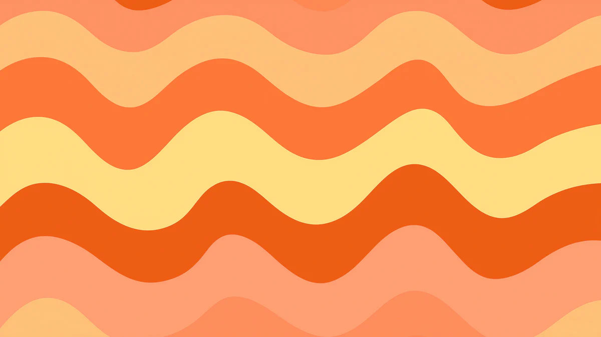 Retro Wavy Stripe Mural Wallpaper — Groovy Warm Tones Mural Wallpaper - room preview 04