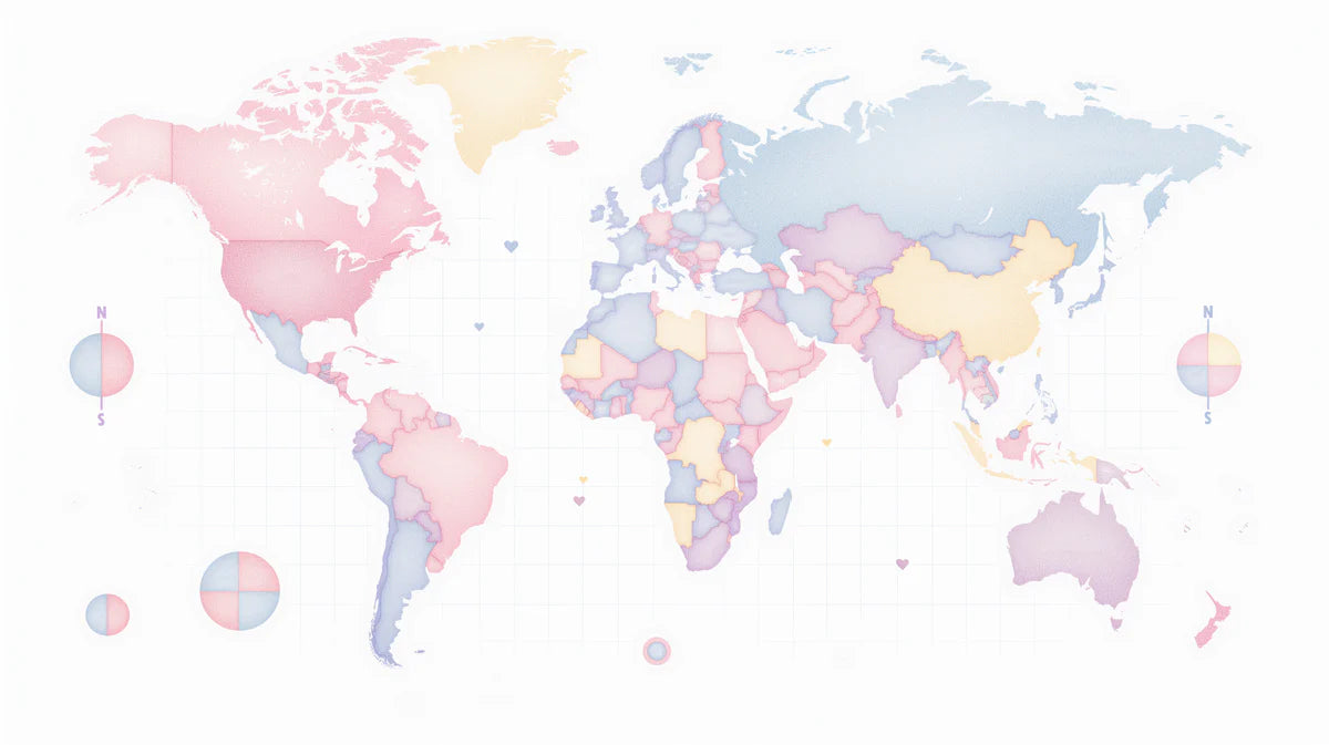 Pastel World Map Mural Wallpaper — Minimalist Cartography Mural Wallpaper - room preview 04