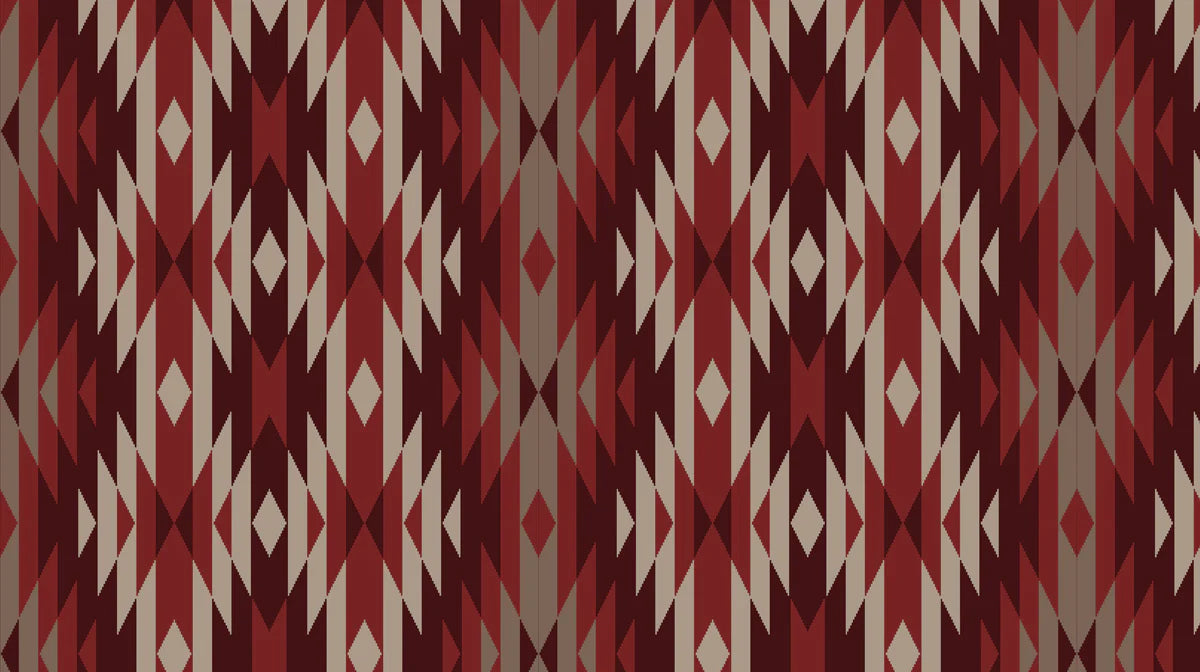 Southwest Geometric Diamond Mural Wallpaper — Earthy Tribal Motif Mural Wallpaper - room preview 04