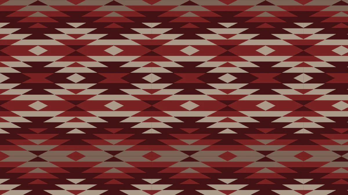 Southwestern Geometric Mural Wallpaper — Earthy Tribal Motif Mural Wallpaper - room preview 04