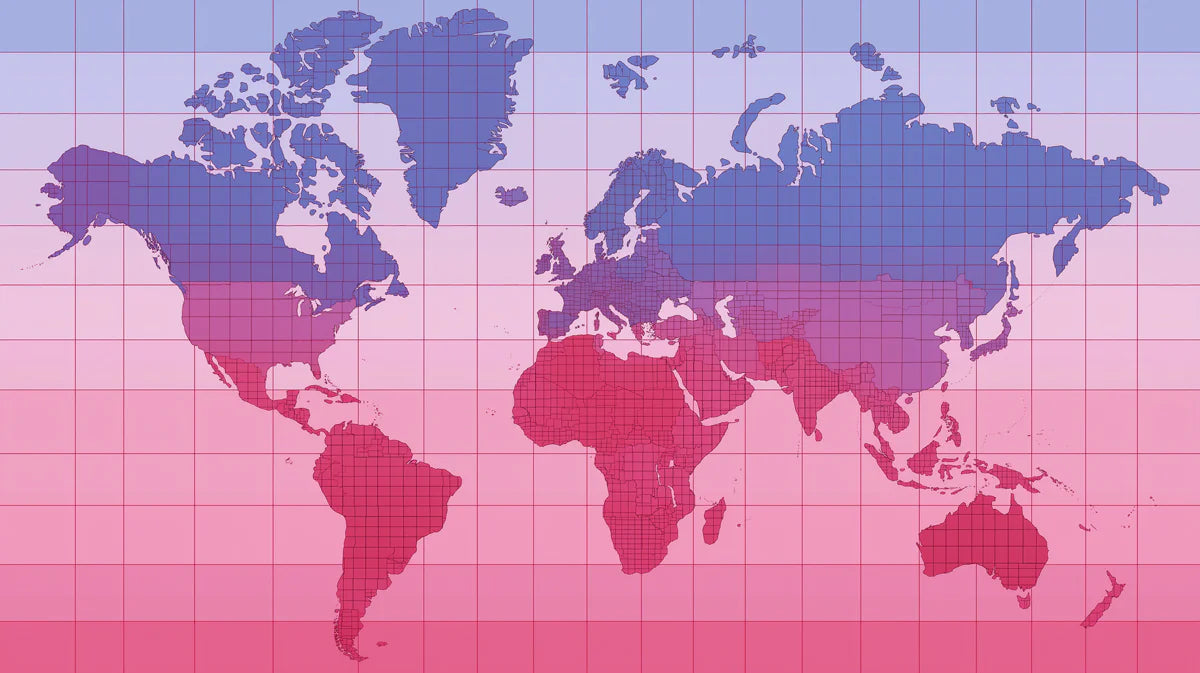 Global Gradient Map Mural Wallpaper — Minimalist World Cartography Mural Wallpaper - room preview 04
