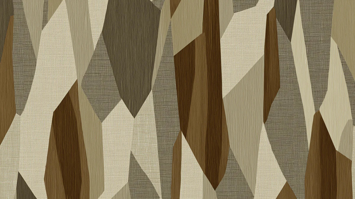 Abstract Geometric Patchwork Mural Wallpaper in Earth Tones Mural Wallpaper - room preview 04