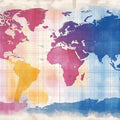 Abstract Watercolor World Map Mural Wallpaper — Vibrant Cartography Mural Wallpaper - room preview 04