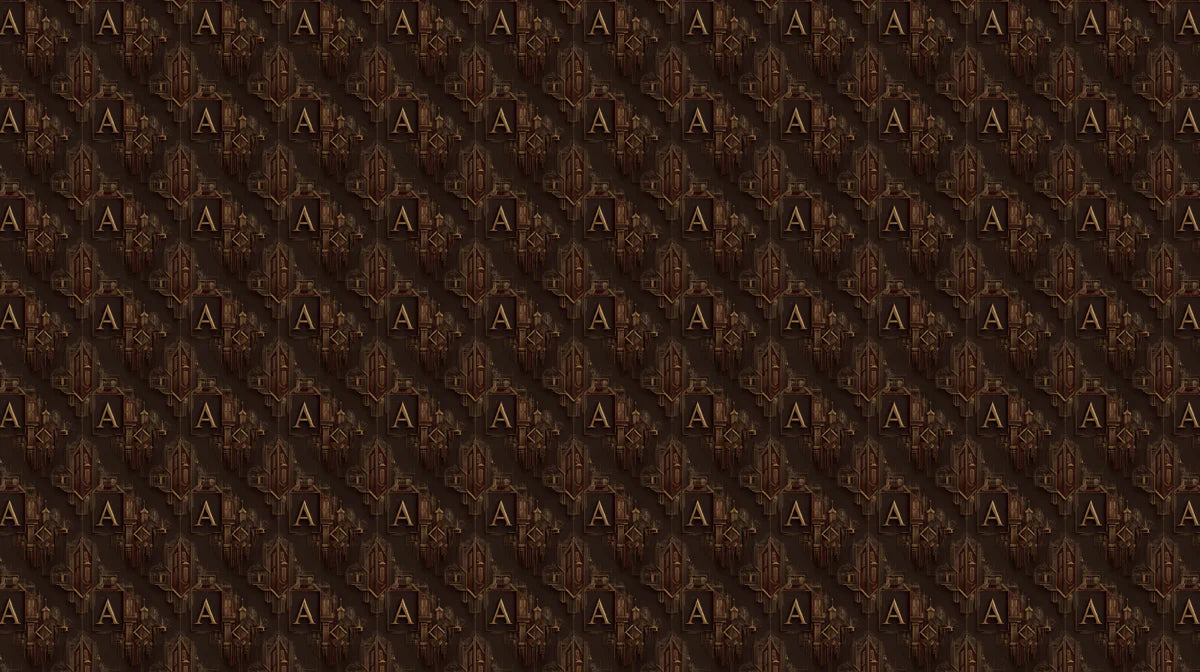 Gothic Letter A Repeat Mural Wallpaper — Dark Academia Aesthetic Mural Wallpaper - room preview 04