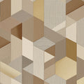 Geometric Woodgrain Cubes Mural Wallpaper — Textured Modern 3D Mural Wallpaper - room preview 04