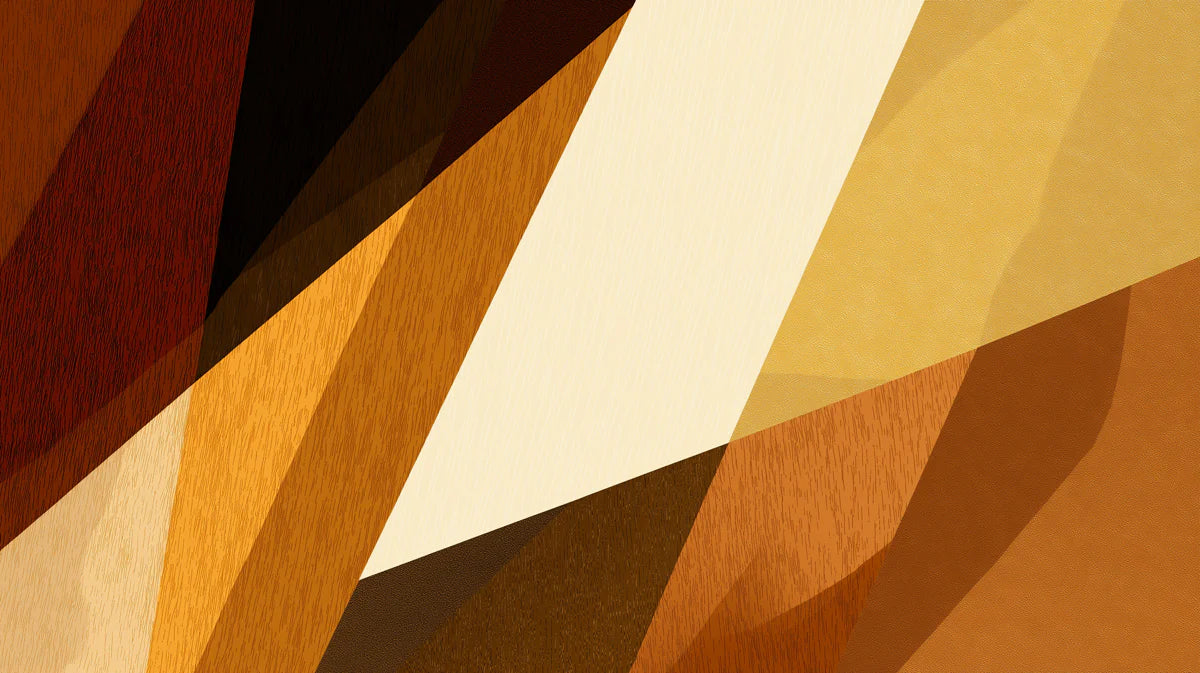 Abstract Geometric Woodgrain Mural Wallpaper — Warm Tonal Blocks Mural Wallpaper - room preview 04