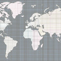 Linen Grid World Map Mural Wallpaper — Minimalist Decor Mural Wallpaper - room preview 04