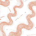 Terracotta Wavy Line Mural Wallpaper — Modern Minimalist Art Mural Wallpaper - room preview 04