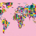 Pointillist World Map Mural Wallpaper — Colorful Artistic Texture Mural Wallpaper - room preview 04