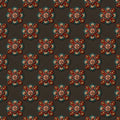 Symmetrical Geometric Floral Mural Wallpaper — Dark Traditional Print Mural Wallpaper - room preview 04