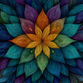 Cosmic Mandala Mural Wallpaper — Jeweled Petal Art Mural Wallpaper - room preview 04