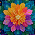 Vibrant Abstract Mandala Mural Wallpaper — Layered Petal Art Mural Wallpaper - room preview 04