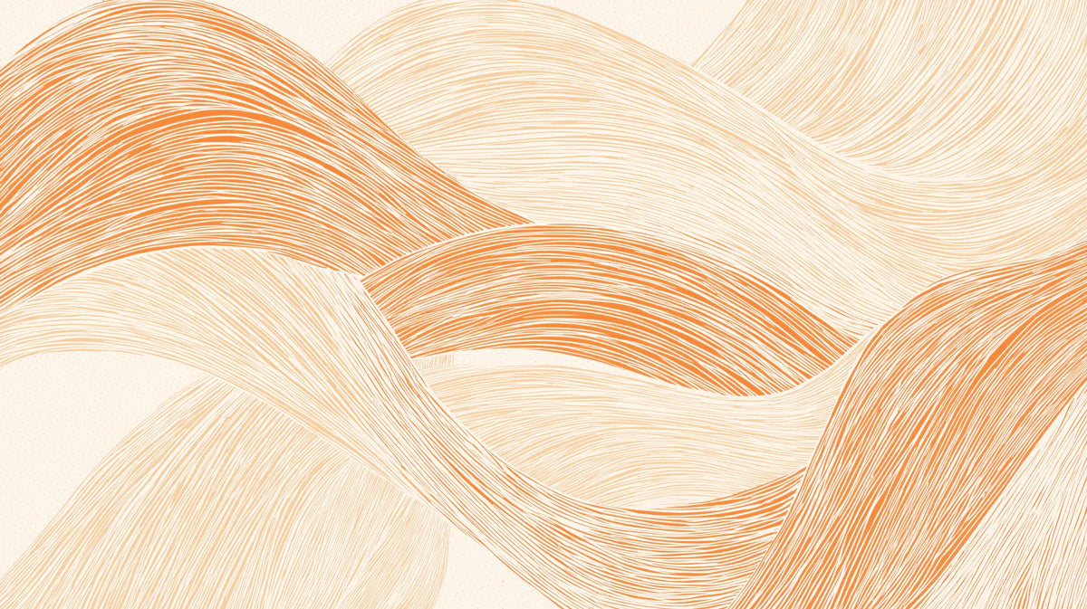 Abstract Rolling Hills Mural Wallpaper — Fluid Line Art in Sunset Mural Wallpaper - room preview 04