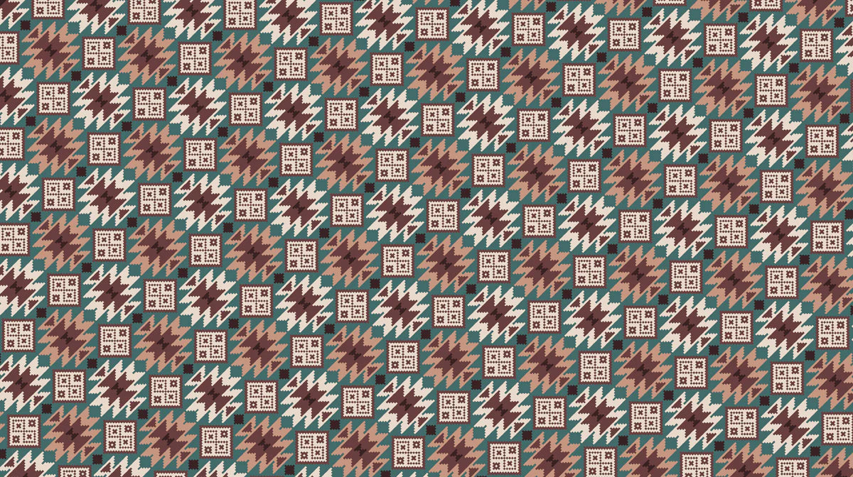 Geometric Houndstooth Mural Wallpaper — Woven Pattern Design Mural Wallpaper - room preview 04