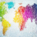 Impressionist World Map Mural Wallpaper — Colorful Painted Texture Mural Wallpaper - room preview 04