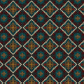 Geometric Diamond Brocade Mural Wallpaper — Rich Textile Motif Mural Wallpaper - room preview 04