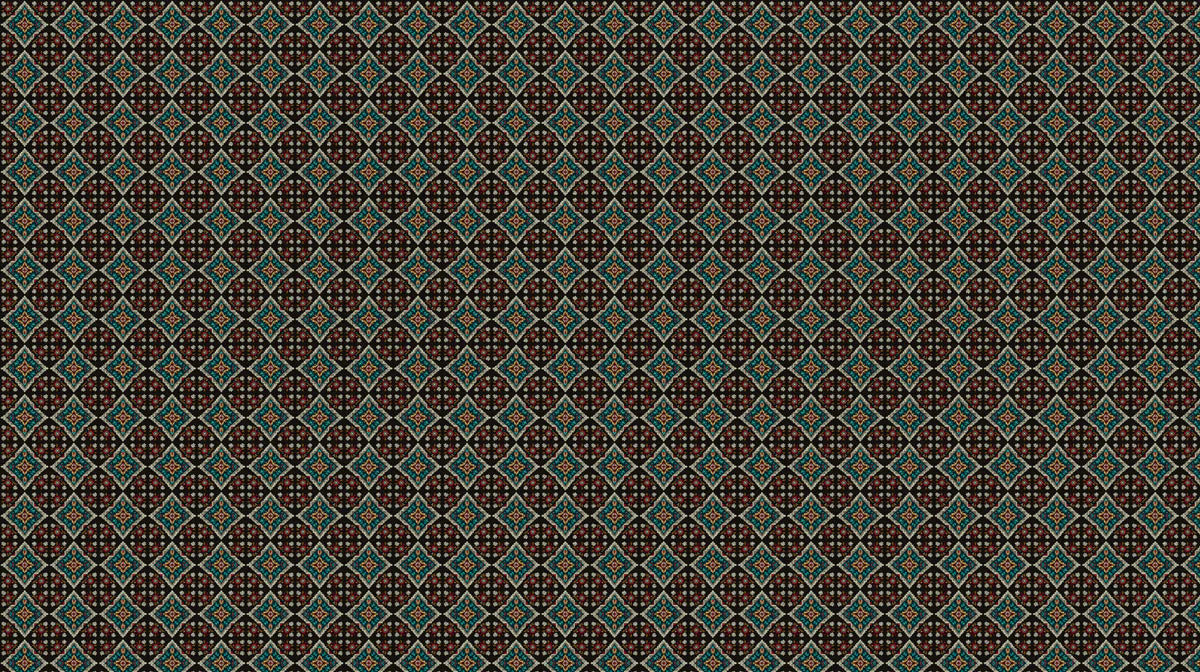 Dark Moroccan Tile Repeat Mural Wallpaper Repeating Print, Black Background, Intricate Geometric Motif Mural Wallpaper - room preview 04