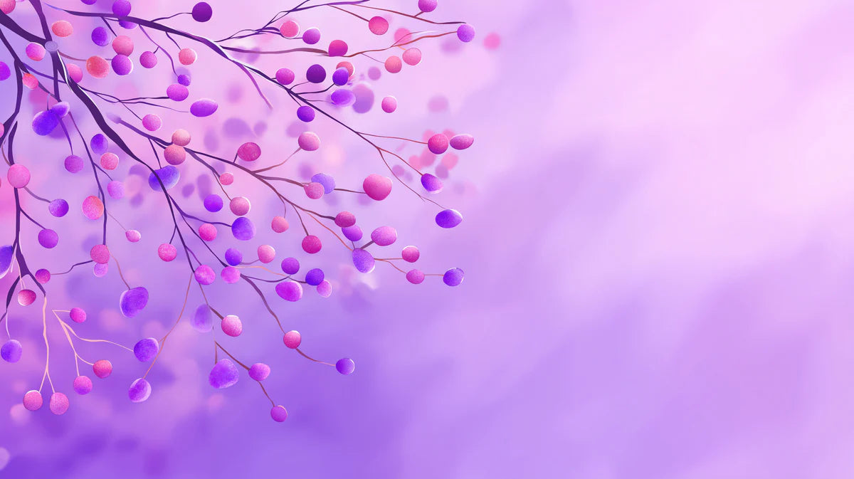 Watercolor Berry Branch Mural Wallpaper — Soft Lavender Botanical Mural Wallpaper - room preview 04
