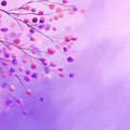 Watercolor Berry Branch Mural Wallpaper — Soft Lavender Botanical Mural Wallpaper - room preview 04