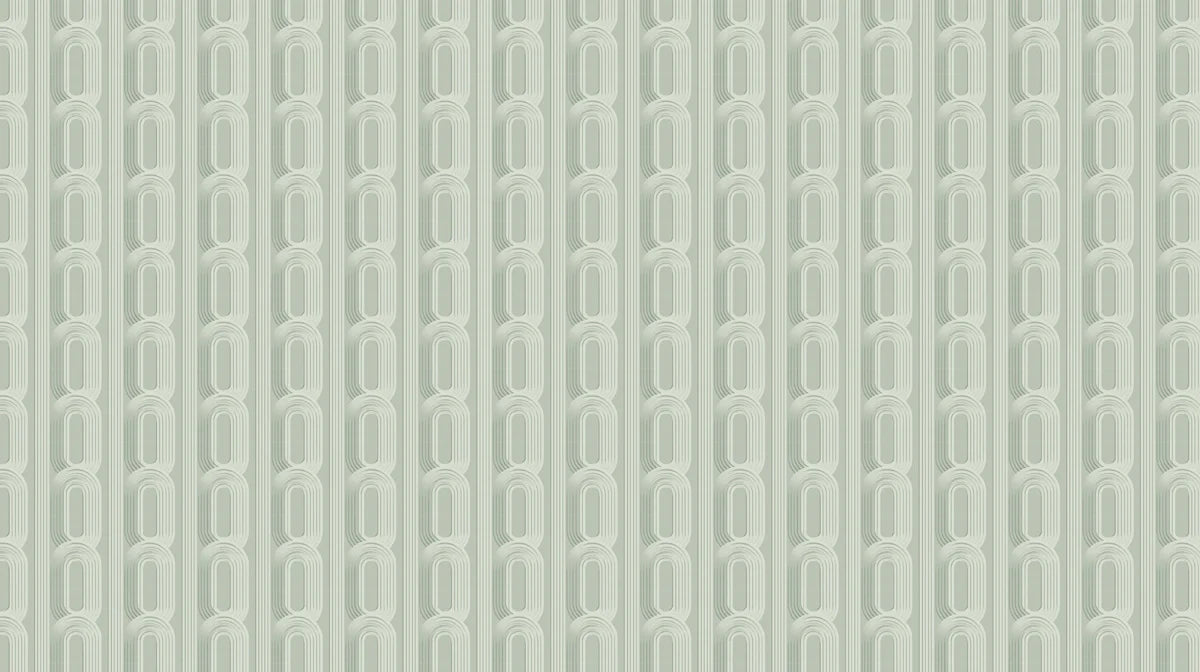 Sculptural Ovoid Column Mural Wallpaper — Modern Sage Green Mural Wallpaper - room preview 04