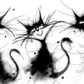 Ink Splatter Cat Sketch Mural Wallpaper — Playful Abstract Art Mural Wallpaper - room preview 04