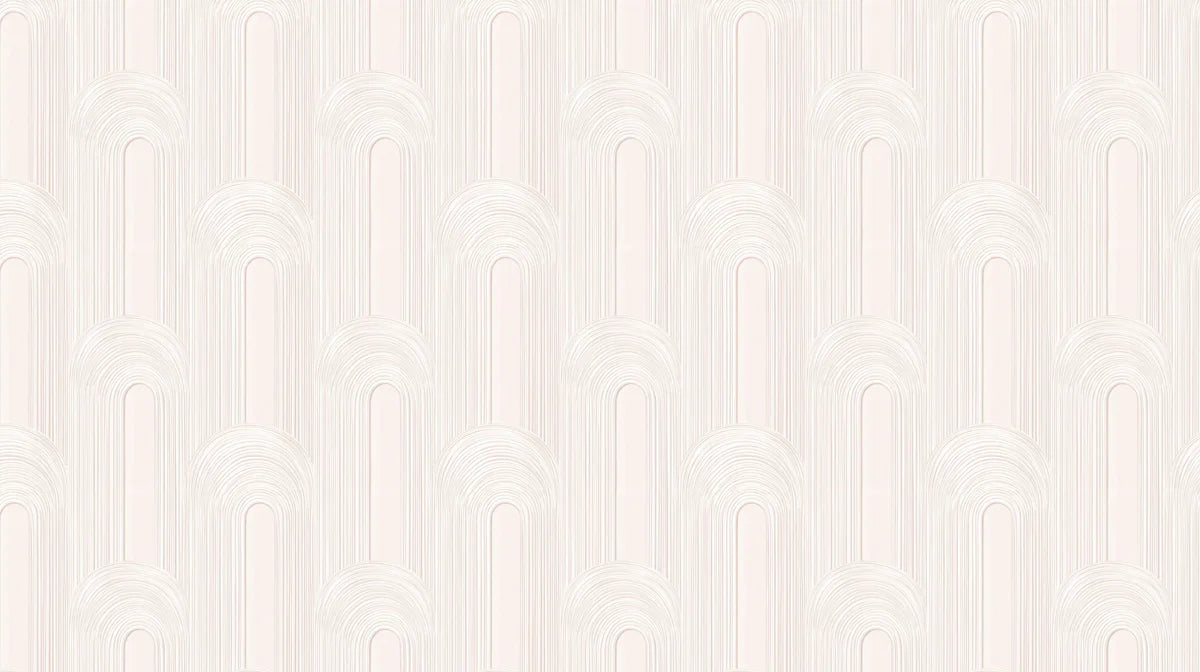 Arched Fluted Geometric Mural Wallpaper — Soft Pale Neutral Mural Wallpaper - room preview 04