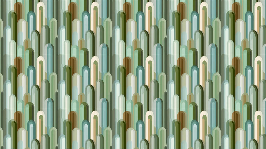 Geometric Wallpaper Mural – Pattern Wall Mural – Capsule Cluster — Mid-Century Geometric Print printable artwork