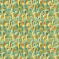 Abstract Arched Dome Mural Wallpaper — Soft Sage and Gold Tones Mural Wallpaper - room preview 04