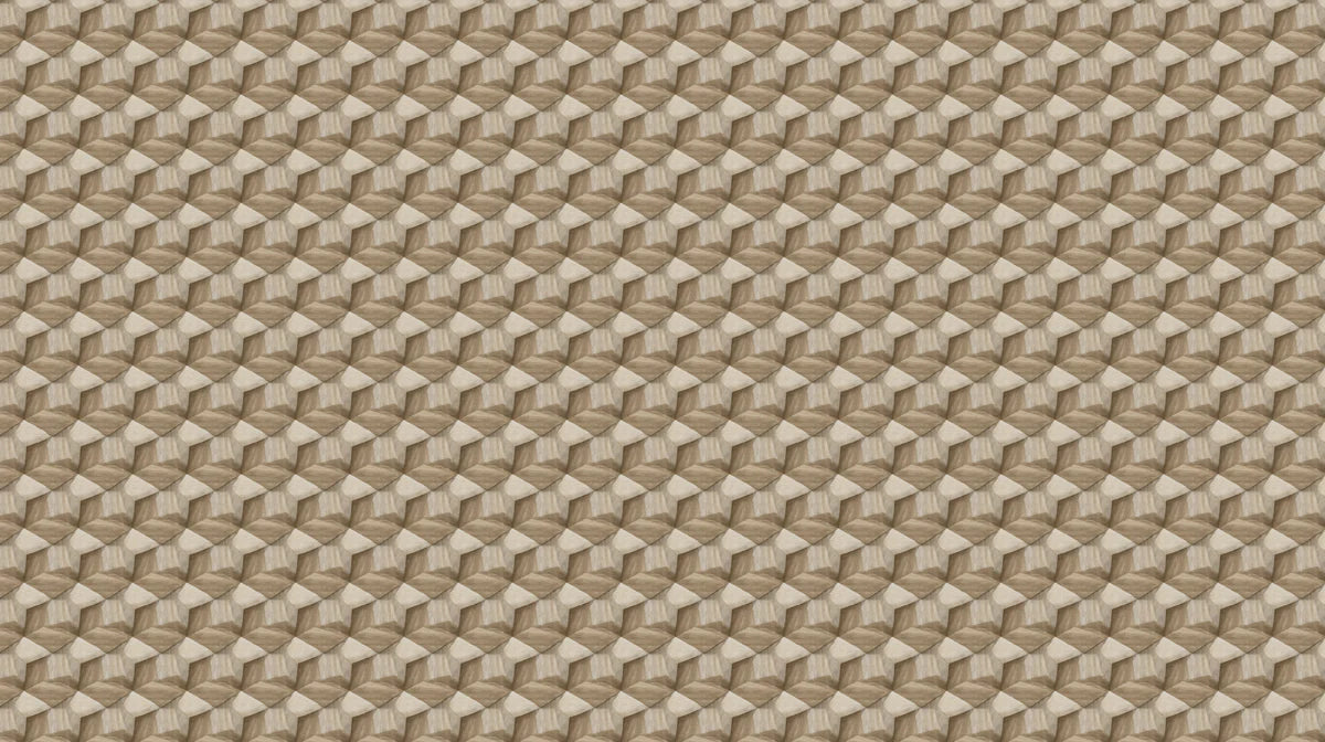 Geometric Wood Cube Mosaic Mural Wallpaper — Neutral Textured Design Mural Wallpaper - room preview 04