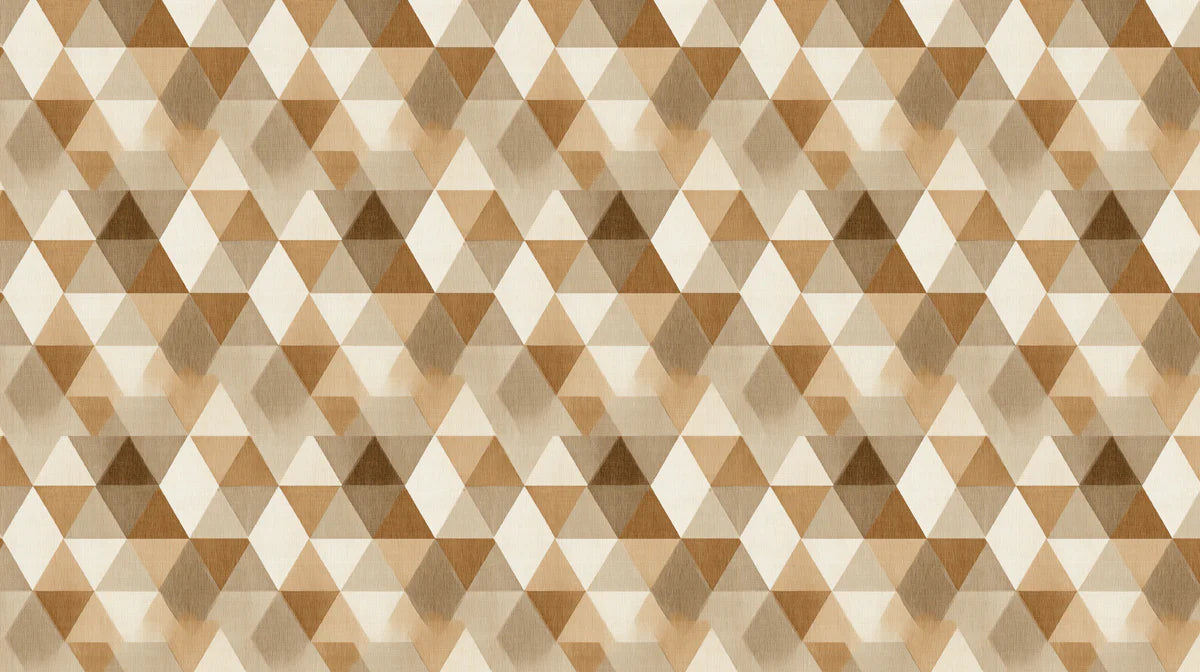 Interlocking Geometric Triangle Mural Wallpaper in Earth Tones Mural Wallpaper - room preview 04