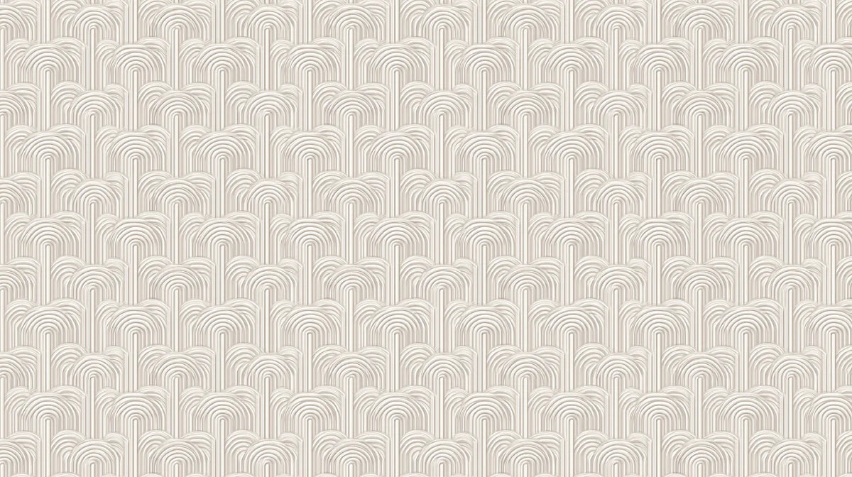 Art Deco Fan Arch Mural Wallpaper in Warm Pale Neutral Mural Wallpaper - room preview 04
