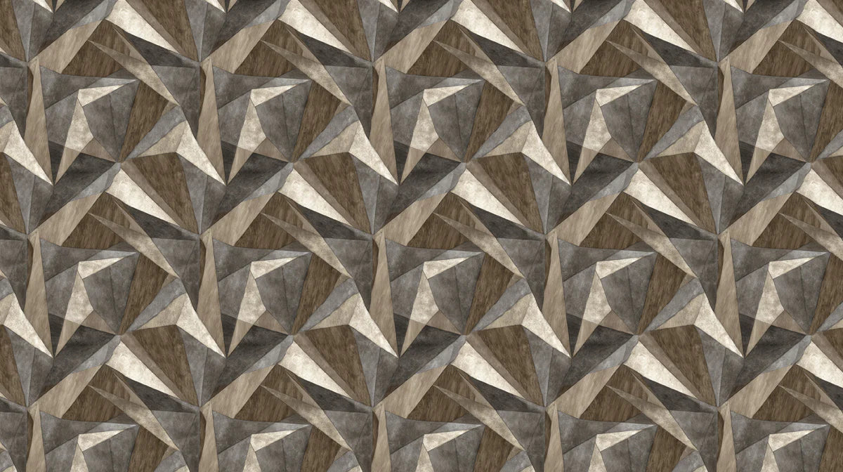 Geometric Prism Mural Wallpaper — Modern Abstract Faceted Design Mural Wallpaper - room preview 04