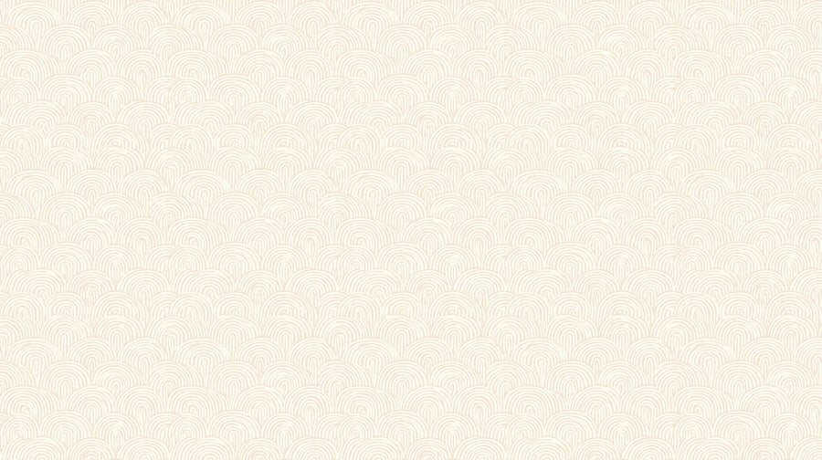 Abstract Wallpaper Mural – Modern Art Wall Mural – Minimalist Scalloped Line Art in Warm Cream printable artwork