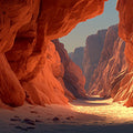 Canyon Sunrise Mural Wallpaper — Warm Terracotta Desert Landscape Mural Wallpaper - room preview 04