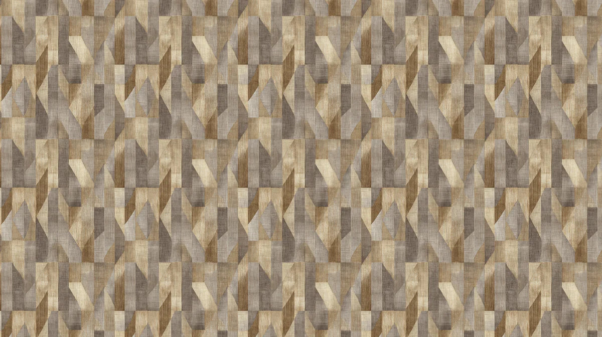 Geometric Prism Woodgrain Mural Wallpaper — Earthy Abstract Mural Wallpaper - room preview 04