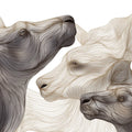 Fluid Deer Portrait Mural Wallpaper — Minimalist Line Art Design Mural Wallpaper - room preview 04