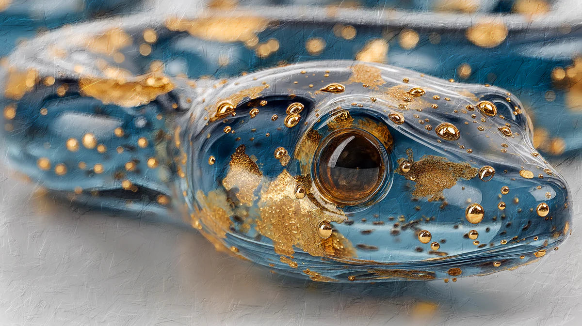 Gilded Serpent Macro Mural Wallpaper — Luxury Metallic Art Mural Wallpaper - room preview 04