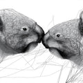 Koala Wireframe Mural Wallpaper — Modern Monochrome Line Art Mural Wallpaper - room preview 04