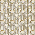 Art Deco Fan Arch Mural Wallpaper in Gold and Marble Mural Wallpaper - room preview 04